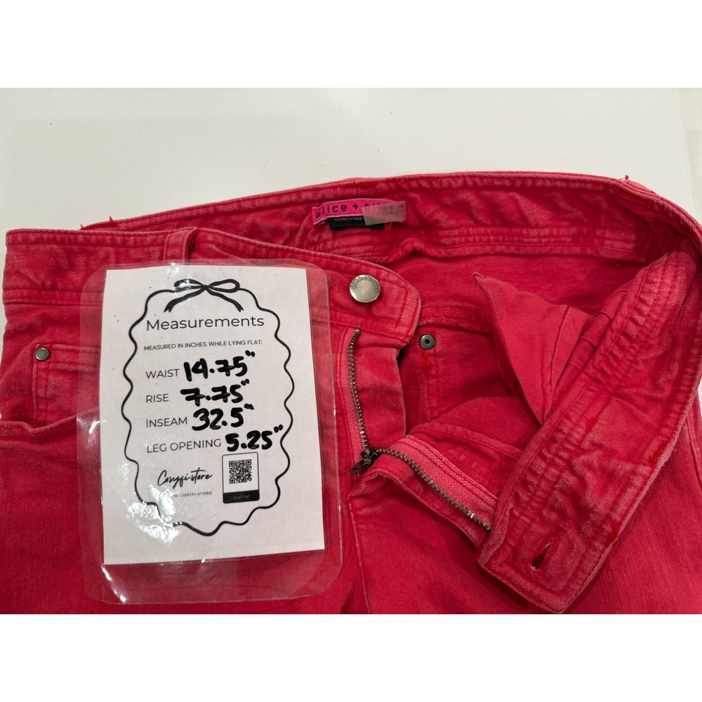 Alice + Olivia Raspberry Pink Corduroy Skinny Jeans Size 4 - Picture 12 of 12